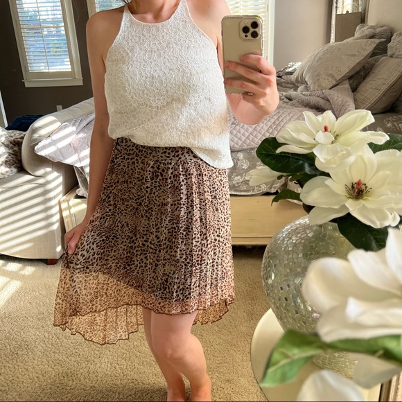 OTHERS FOLLOW | Leopard Chiffon High Low Skirt - Picture 2 of 12